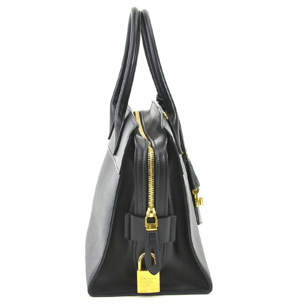 Prada Esplanade Saffiano City Calf leather handbag Black - Picture 2 of 4